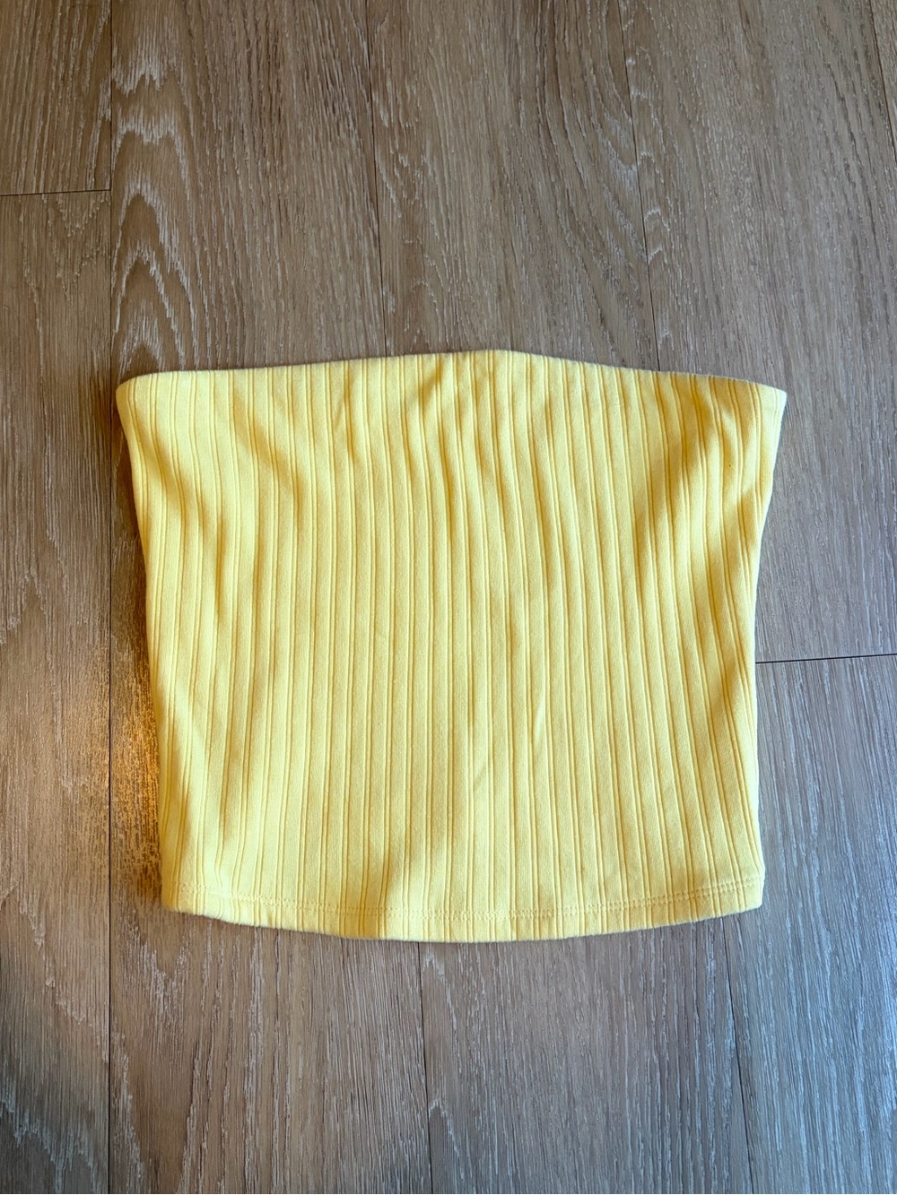 American Eagle Outfitters Yellow Ribbed Strapless Tube Top - Picture 2 of 8